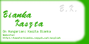 bianka kaszta business card